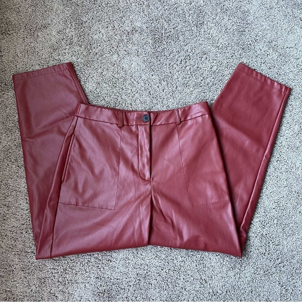 Worthington Red Pleather Ankle Pants - Picture 2 of 9